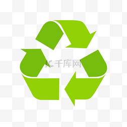 垃圾桶图片_绿色的环保标识图循环箭头
