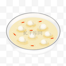 白色的汤圆装饰插画