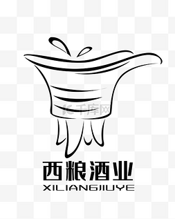 酒图片_黑色线条酒樽LOGO