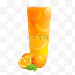 橙汁海报手绘图片_夏日橙汁冰饮