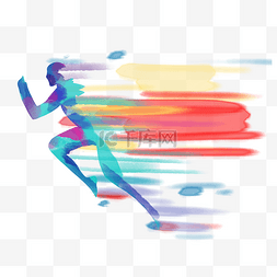 彩色体育图片_奔跑健身人物