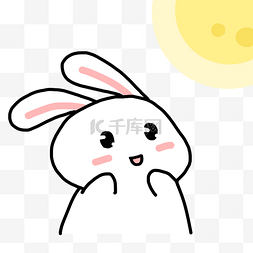 赏月中秋表情包月下祈福的卡通兔