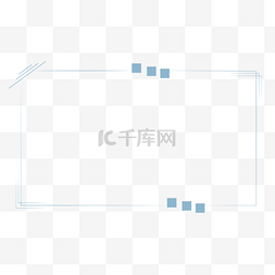 蓝色漂浮几何科技简约边框