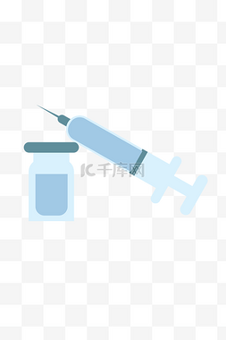 疫苗保障图片_蓝色疫苗注射器药瓶