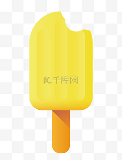 水果味冰激凌图片_清凉黄色的冰激凌