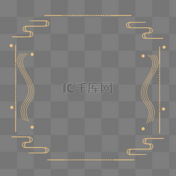 黄色国风边框边框图片_重阳节线条边框