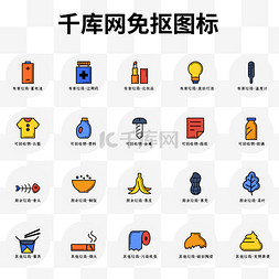 分类商品图片_垃圾分类图标标识