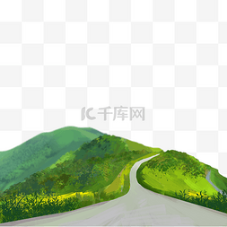 绿色小路图片_山间小路公路