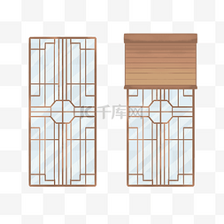 玻璃窗图片_古风卷帘门窗