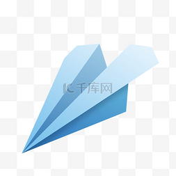 蓝色折叠纸飞机图片