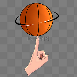 篮球转球技巧插画