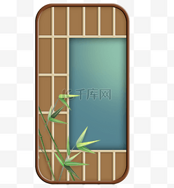 中国风的竹子图片_江南窗格外的竹子