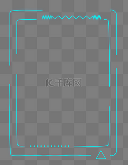 蓝色霓虹效果科技光简约边框