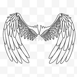 手绘装饰天使翅膀元素