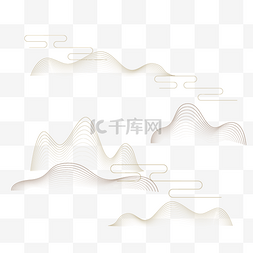 票据纹路图片_中国风远山线条纹理