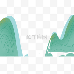 大山图片_水墨蓝色大山