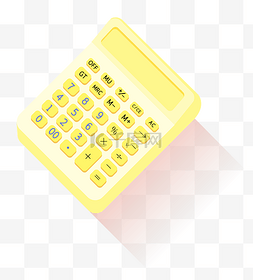 扁平立体计算器黄