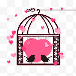 情人节鸟笼里的爱情鸟