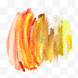 金色和橙色混色彩色抽象笔刷glitte