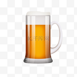 橙黄色啤酒PSD透明底