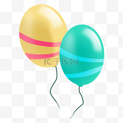 绿色氢图片_漂浮气球绿色黄色