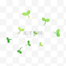 绿漂浮图片_绿芽元素漂浮装饰