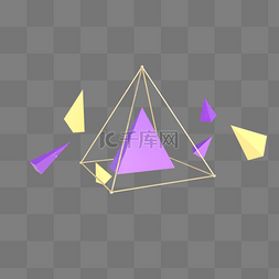 淘宝三角形图片_C4D立体电商漂浮海报装饰三角形