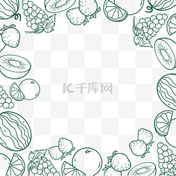 线描水果边框装饰