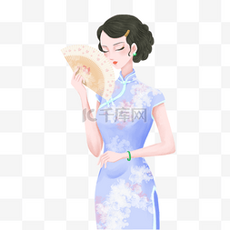 美女图片_卡通旗袍美女下载