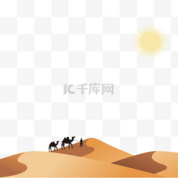 沙漠中的路人图片_沙漠骆驼场景