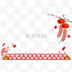 鞭炮边框图片_红色喜庆春节边框