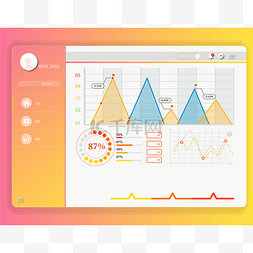 后台数据图片_矢量电脑后台数据