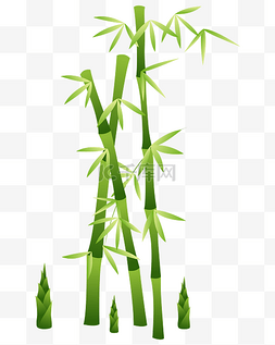 植物插画绿色图片_矢量古风意境水墨竹子水彩手绘