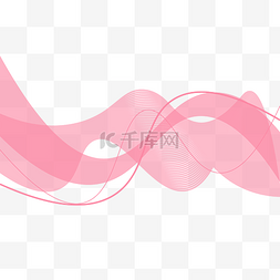 粉色波浪图片_粉色线条波浪线矢量素材元素