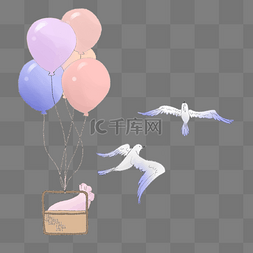 气球海鸥清新装饰