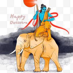 心英雄图片_印度大象dussehra手绘太阳