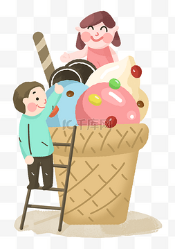 爱吃的女孩图片_夏季夏天凉品好吃可爱的冰淇淋