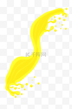 芒果汁插画图片_黄色果汁飞溅插画