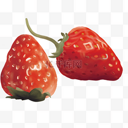 新鲜草莓卡通插画