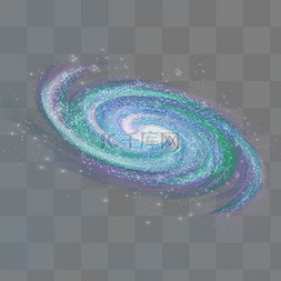 螺旋形图片_紫绿色颗粒感螺旋形星系