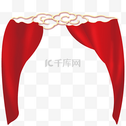 红色丝绸中国结装饰边框