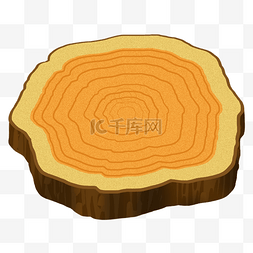 卡通圆木木质木桩