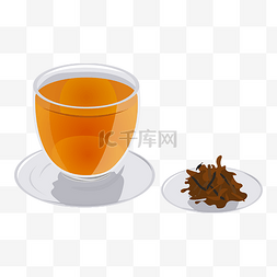 红茶饮料卡通插画