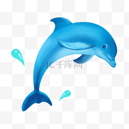 深海图片_可爱的蓝色海豚