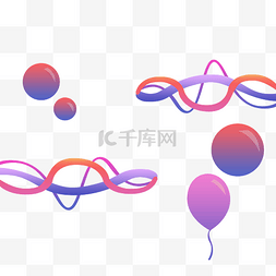 彩色气球图片_彩带气球圆球