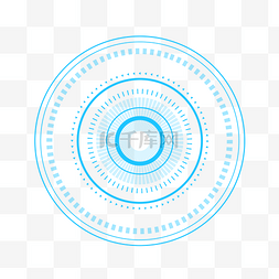 蓝色圆形科技边框