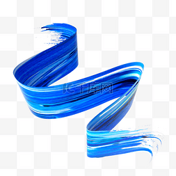 蓝色颜料图片_蓝色3d油漆刷元素