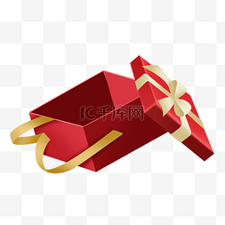 红色礼品盒打开的礼物盒