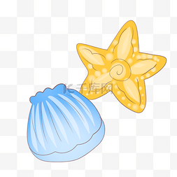 海鲜贝壳海星插画