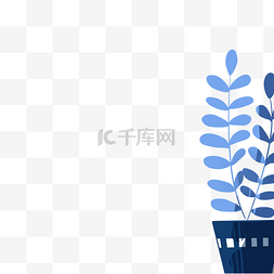 蓝色植物盆栽图片_蓝色植物盆栽免抠图